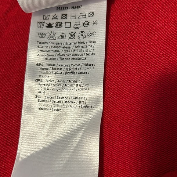 Liu Jo Jeans red sweater made in Italy with cut out and jewel embroidery, XS - Picture 4 of 6